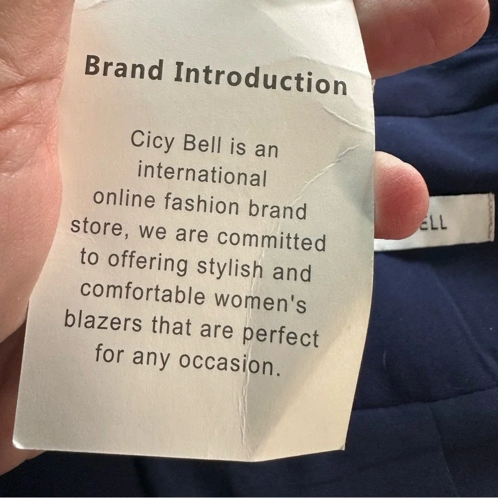 Cicy Bell Women's Navy Blue‎ Blazer NWT Single Button Career Jacket